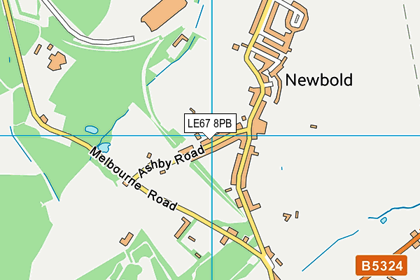 LE67 8PB map - OS VectorMap District (Ordnance Survey)