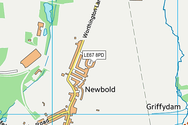LE67 8PD map - OS VectorMap District (Ordnance Survey)