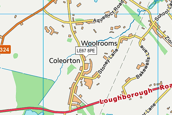 LE67 8PE map - OS VectorMap District (Ordnance Survey)