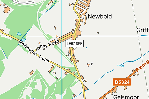 LE67 8PF map - OS VectorMap District (Ordnance Survey)