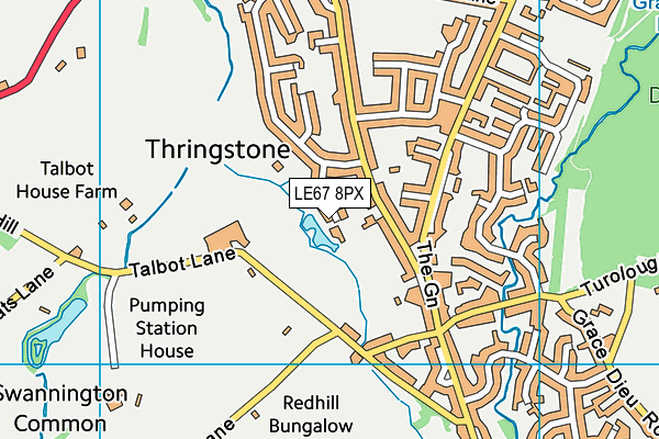 LE67 8PX map - OS VectorMap District (Ordnance Survey)