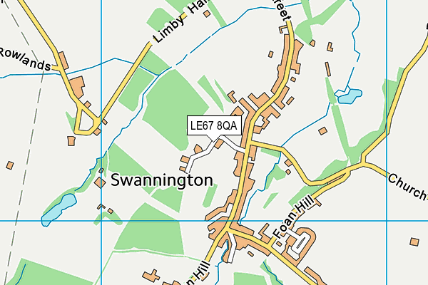LE67 8QA map - OS VectorMap District (Ordnance Survey)