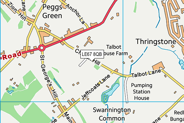 LE67 8QB map - OS VectorMap District (Ordnance Survey)