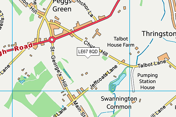 LE67 8QD map - OS VectorMap District (Ordnance Survey)