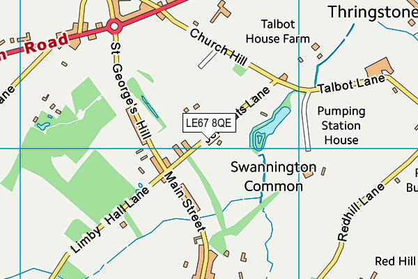 LE67 8QE map - OS VectorMap District (Ordnance Survey)