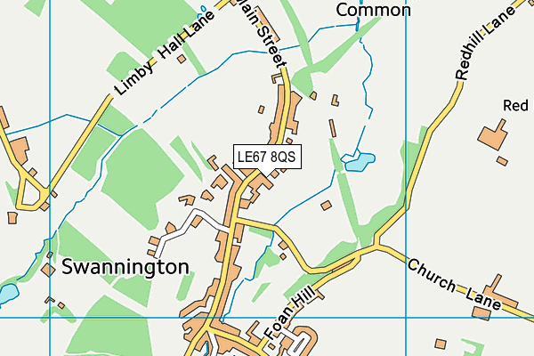 LE67 8QS map - OS VectorMap District (Ordnance Survey)