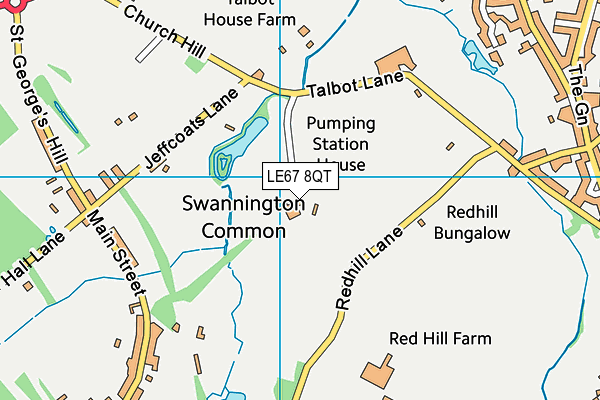 LE67 8QT map - OS VectorMap District (Ordnance Survey)