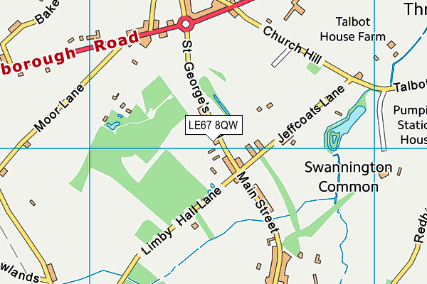 LE67 8QW map - OS VectorMap District (Ordnance Survey)