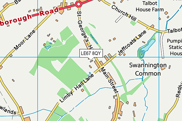 LE67 8QY map - OS VectorMap District (Ordnance Survey)