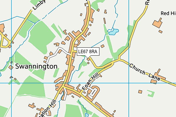 LE67 8RA map - OS VectorMap District (Ordnance Survey)