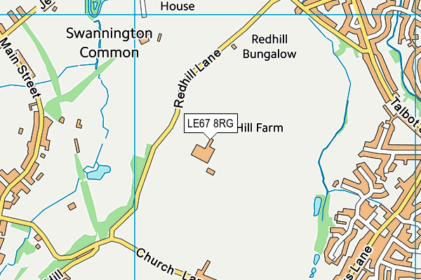 LE67 8RG map - OS VectorMap District (Ordnance Survey)