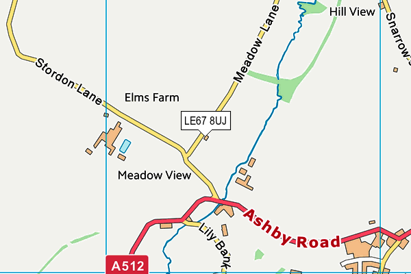 LE67 8UJ map - OS VectorMap District (Ordnance Survey)