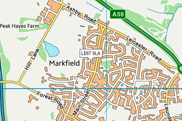 LE67 9LA map - OS VectorMap District (Ordnance Survey)