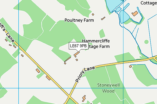 LE67 9PB map - OS VectorMap District (Ordnance Survey)