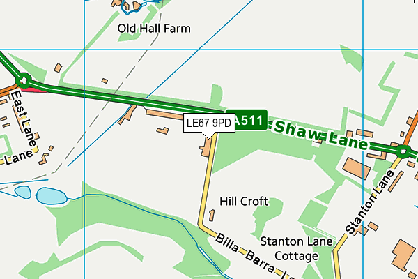 LE67 9PD map - OS VectorMap District (Ordnance Survey)