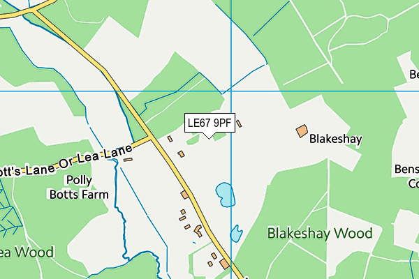 LE67 9PF map - OS VectorMap District (Ordnance Survey)