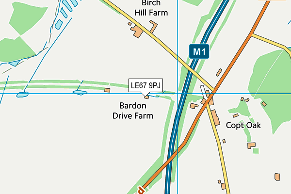 LE67 9PJ map - OS VectorMap District (Ordnance Survey)