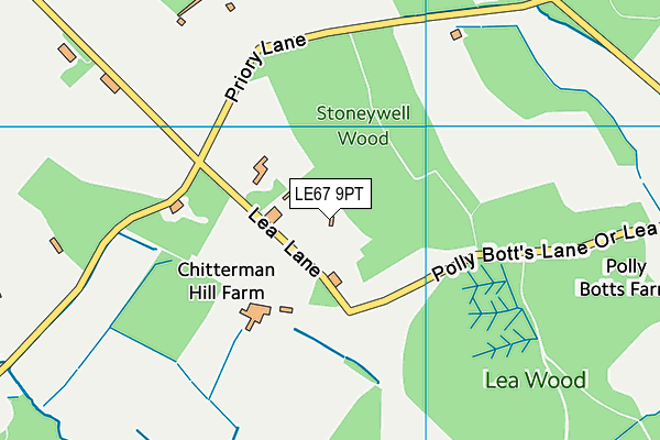 LE67 9PT map - OS VectorMap District (Ordnance Survey)