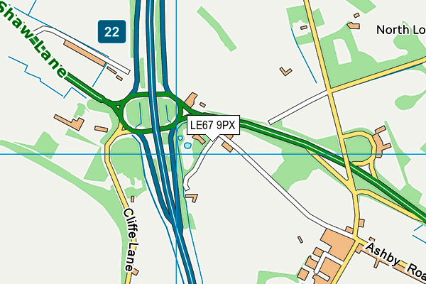 LE67 9PX map - OS VectorMap District (Ordnance Survey)