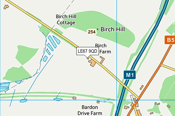 LE67 9QD map - OS VectorMap District (Ordnance Survey)