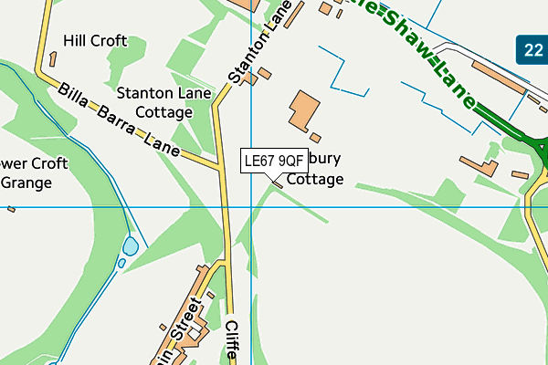 LE67 9QF map - OS VectorMap District (Ordnance Survey)