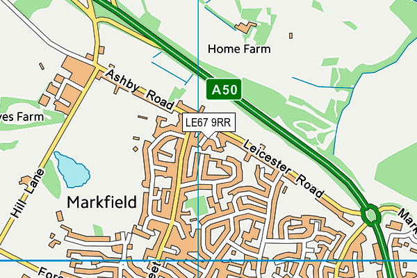 LE67 9RR map - OS VectorMap District (Ordnance Survey)
