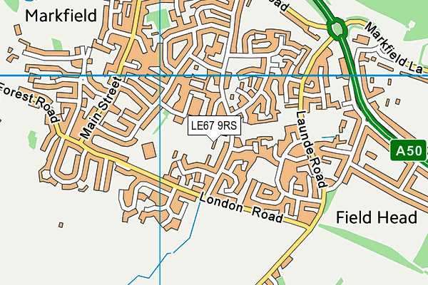 LE67 9RS map - OS VectorMap District (Ordnance Survey)