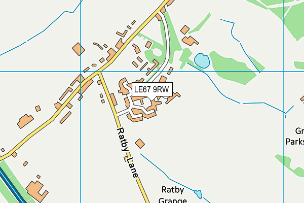 LE67 9RW map - OS VectorMap District (Ordnance Survey)