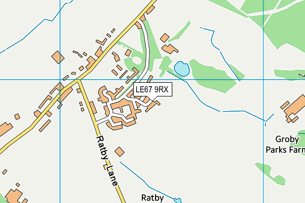 LE67 9RX map - OS VectorMap District (Ordnance Survey)