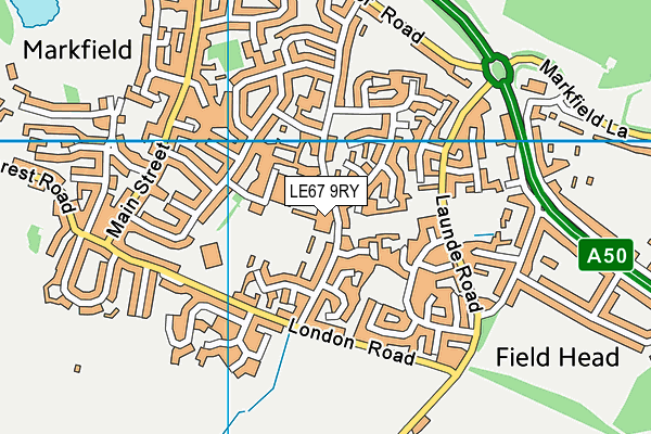 LE67 9RY map - OS VectorMap District (Ordnance Survey)