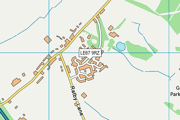 LE67 9RZ map - OS VectorMap District (Ordnance Survey)