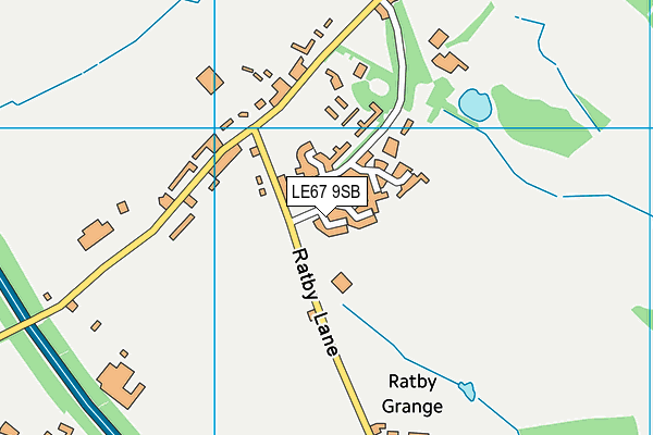 LE67 9SB map - OS VectorMap District (Ordnance Survey)