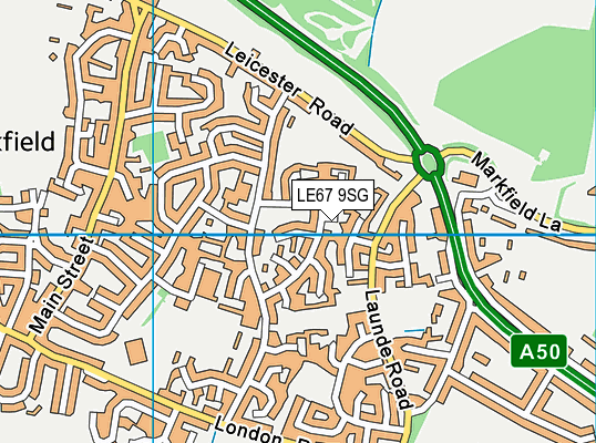 LE67 9SG map - OS VectorMap District (Ordnance Survey)