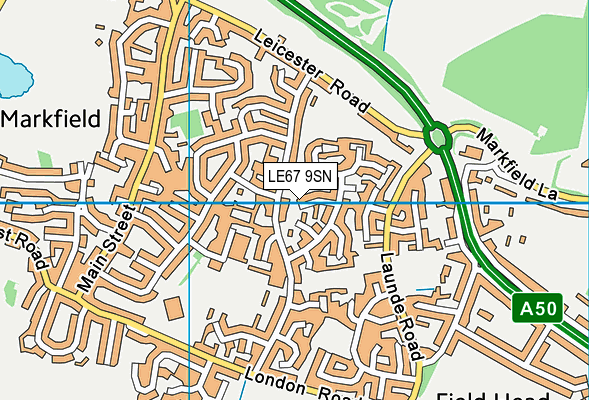 LE67 9SN map - OS VectorMap District (Ordnance Survey)