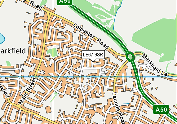 LE67 9SR map - OS VectorMap District (Ordnance Survey)