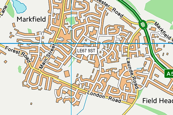 Markfield Community Sports Centre map (LE67 9ST) - OS VectorMap District (Ordnance Survey)