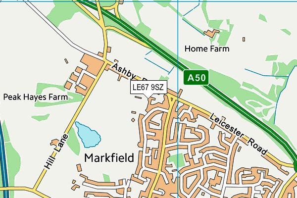 LE67 9SZ map - OS VectorMap District (Ordnance Survey)