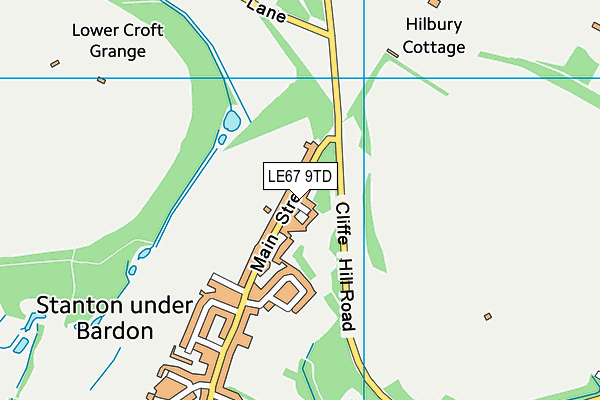 LE67 9TD map - OS VectorMap District (Ordnance Survey)