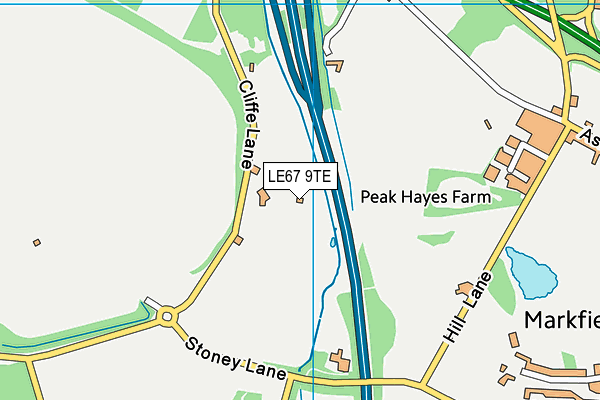 LE67 9TE map - OS VectorMap District (Ordnance Survey)