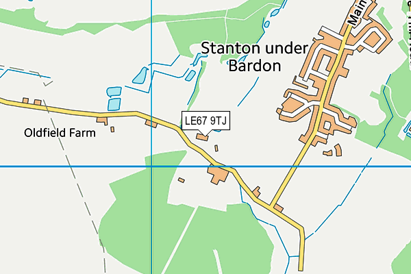 LE67 9TJ map - OS VectorMap District (Ordnance Survey)