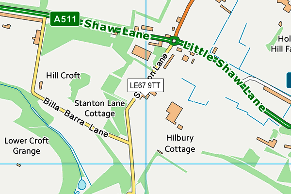 LE67 9TT map - OS VectorMap District (Ordnance Survey)