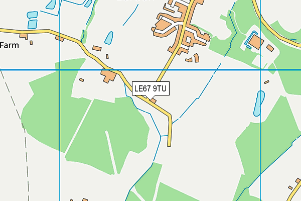 LE67 9TU map - OS VectorMap District (Ordnance Survey)