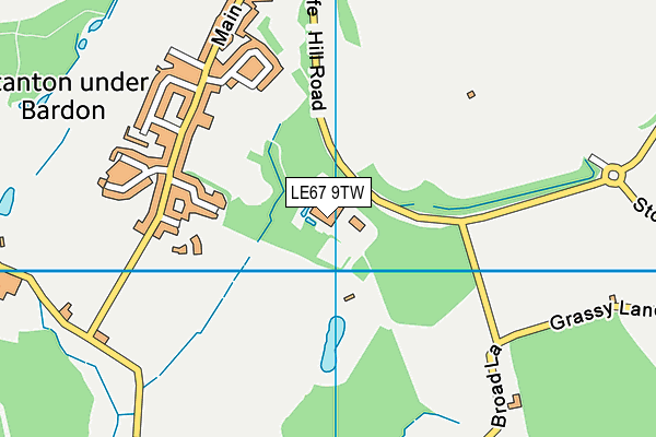 LE67 9TW map - OS VectorMap District (Ordnance Survey)