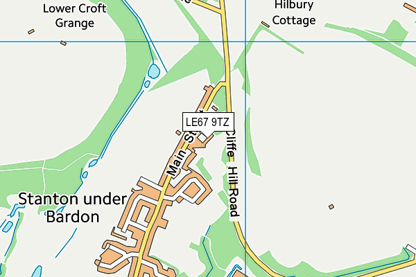 LE67 9TZ map - OS VectorMap District (Ordnance Survey)