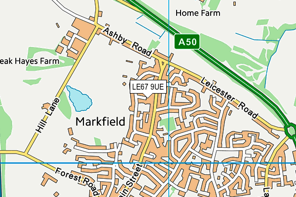 LE67 9UE map - OS VectorMap District (Ordnance Survey)