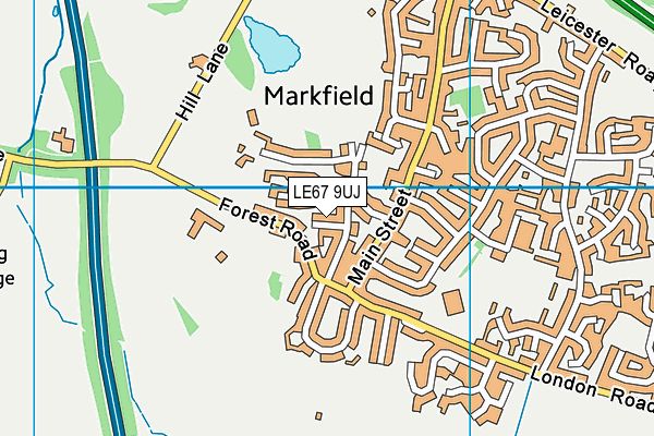 LE67 9UJ map - OS VectorMap District (Ordnance Survey)