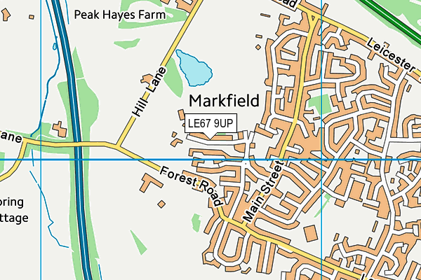 LE67 9UP map - OS VectorMap District (Ordnance Survey)