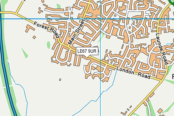 LE67 9UR map - OS VectorMap District (Ordnance Survey)