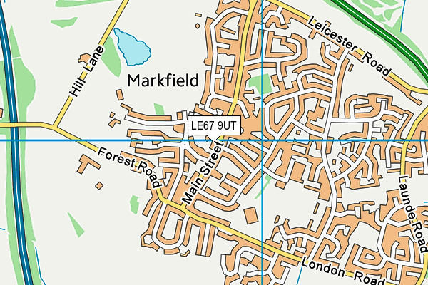 LE67 9UT map - OS VectorMap District (Ordnance Survey)