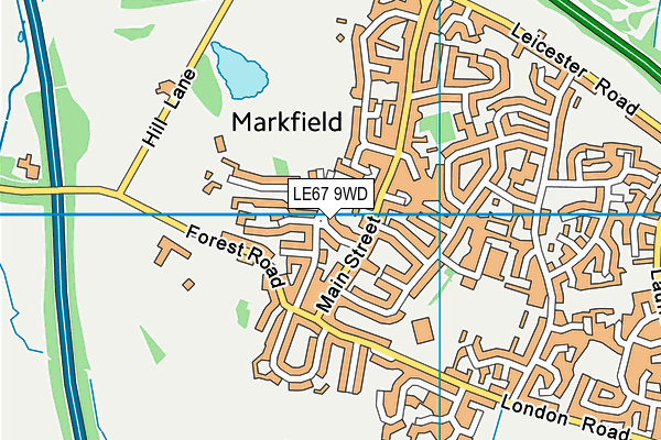 LE67 9WD map - OS VectorMap District (Ordnance Survey)